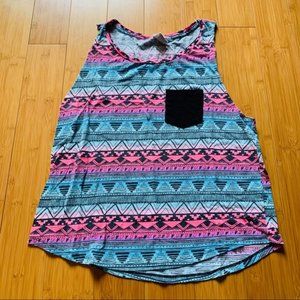 [VS Pink] Aztec Print Pocket Tank